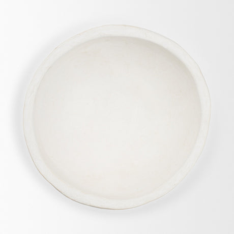 Punto Small White Paper Mache Dotted Centerpiece Bowl from Mercana - Luna Furniture