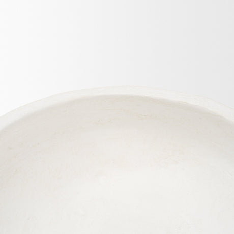 Punto Small White Paper Mache Dotted Centerpiece Bowl from Mercana - Luna Furniture