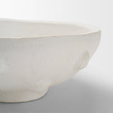 Punto Small White Paper Mache Dotted Centerpiece Bowl from Mercana - Luna Furniture