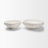 Punto Small White Paper Mache Dotted Centerpiece Bowl from Mercana - Luna Furniture
