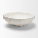 Punto Large White Paper Mache Dotted Centerpiece Bowl from Mercana - Luna Furniture