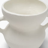 Mika Wide White Ceramic Vase w/ Handles from Mercana - Luna Furniture