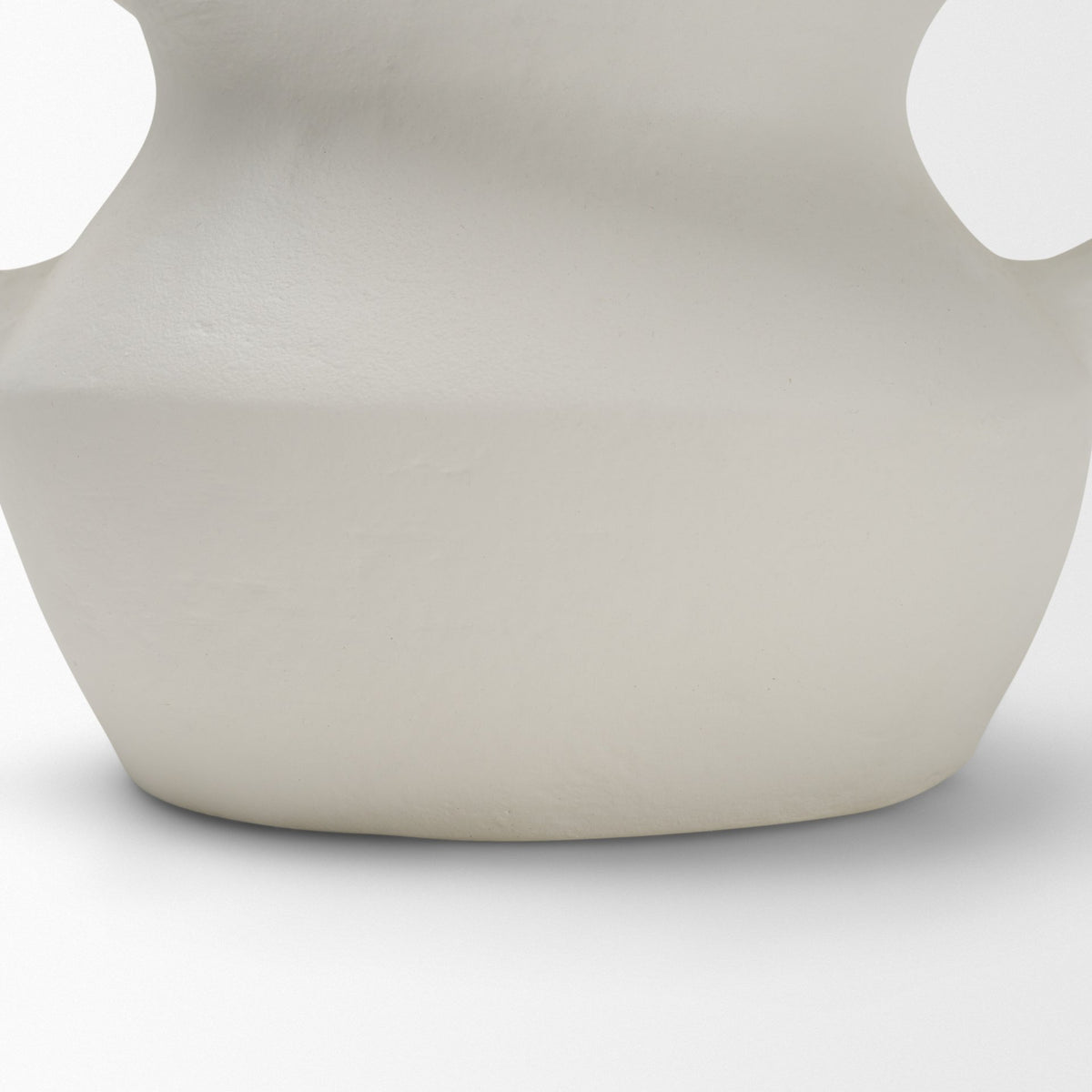 Mika Wide White Ceramic Vase w/ Handles from Mercana - Luna Furniture