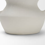 Mika Wide White Ceramic Vase w/ Handles from Mercana - Luna Furniture