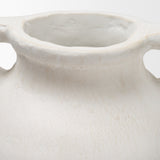Basma White Scale Textured Ceramic Vase w/ Handles from Mercana - Luna Furniture