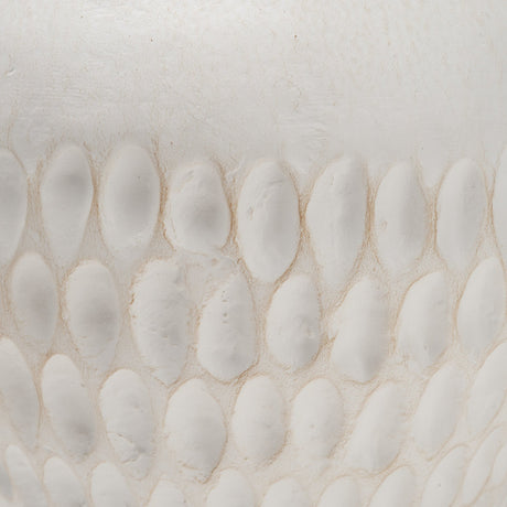 Basma White Scale Textured Ceramic Vase w/ Handles from Mercana - Luna Furniture