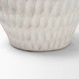 Basma White Scale Textured Ceramic Vase w/ Handles from Mercana - Luna Furniture