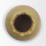 Melo Small Distressed Citron Yellow Ceramic Vase from Mercana - Luna Furniture