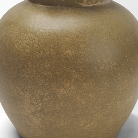 Melo Small Distressed Citron Yellow Ceramic Vase from Mercana - Luna Furniture