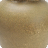 Melo Large Distressed Citron Yellow Ceramic Vase from Mercana - Luna Furniture