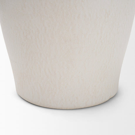 Trenza Small White Ceramic Vase w/ Twisted Handles from Mercana - Luna Furniture