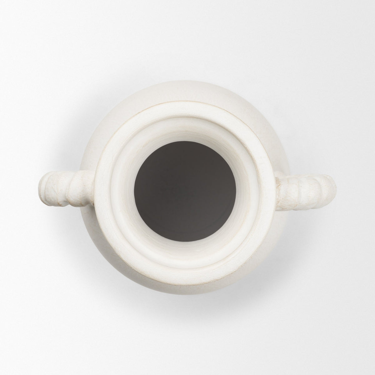 Trenza Large White Ceramic Vase w/ Twisted Handles from Mercana - Luna Furniture