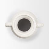 Trenza Large White Ceramic Vase w/ Twisted Handles from Mercana - Luna Furniture