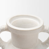 Trenza Large White Ceramic Vase w/ Twisted Handles from Mercana - Luna Furniture