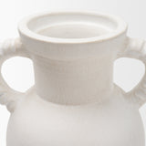 Trenza Large White Ceramic Vase w/ Twisted Handles from Mercana - Luna Furniture