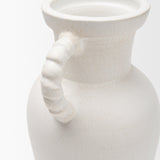 Trenza Large White Ceramic Vase w/ Twisted Handles from Mercana - Luna Furniture