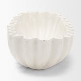 Camelia Large Fluted White Paper Mache Round Centerpiece Bowl from Mercana - Luna Furniture