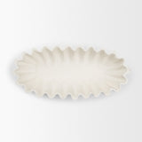 Camelia Large Fluted White Paper Mache Round Centerpiece Bowl from Mercana - Luna Furniture