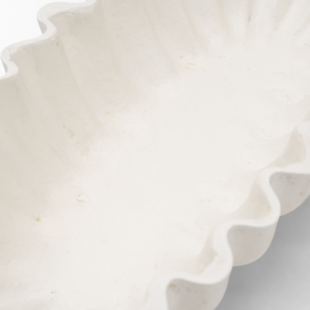 Camelia Large Fluted White Paper Mache Round Centerpiece Bowl from Mercana - Luna Furniture