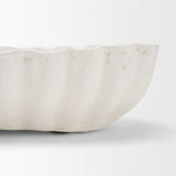 Camelia Large Fluted White Paper Mache Round Centerpiece Bowl from Mercana - Luna Furniture