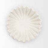 Camelia Small Fluted White Paper Mache Round Centerpiece Bowl from Mercana - Luna Furniture