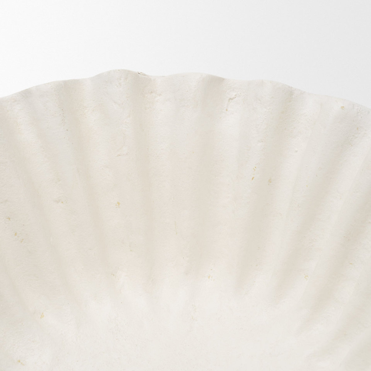 Camelia Small Fluted White Paper Mache Round Centerpiece Bowl from Mercana - Luna Furniture