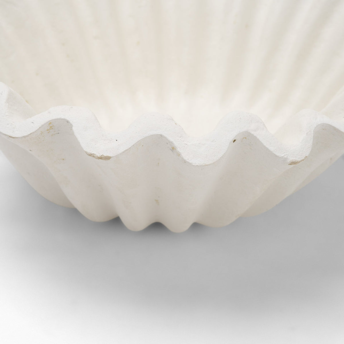 Camelia Small Fluted White Paper Mache Round Centerpiece Bowl from Mercana - Luna Furniture