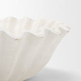 Camelia Small Fluted White Paper Mache Round Centerpiece Bowl from Mercana - Luna Furniture