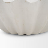 Camelia Small Fluted White Paper Mache Round Centerpiece Bowl from Mercana - Luna Furniture