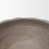 Konya Small Earthen Gray-Brown Dotted Paper Mache Centerpiece Bowl from Mercana - Luna Furniture