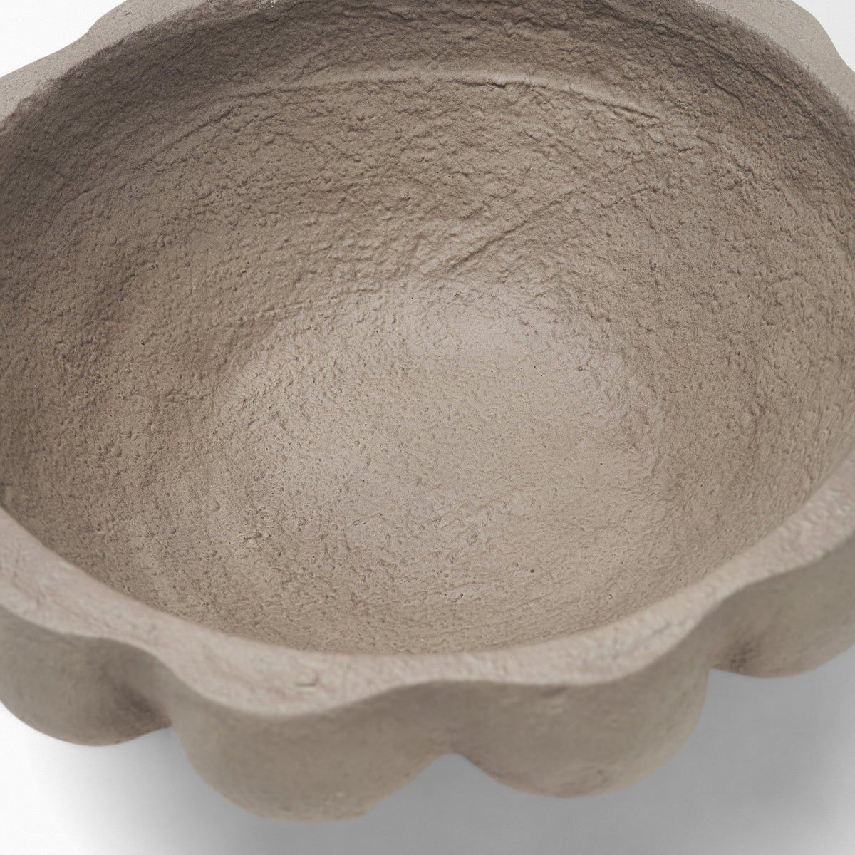 Konya Small Earthen Gray-Brown Dotted Paper Mache Centerpiece Bowl from Mercana - Luna Furniture