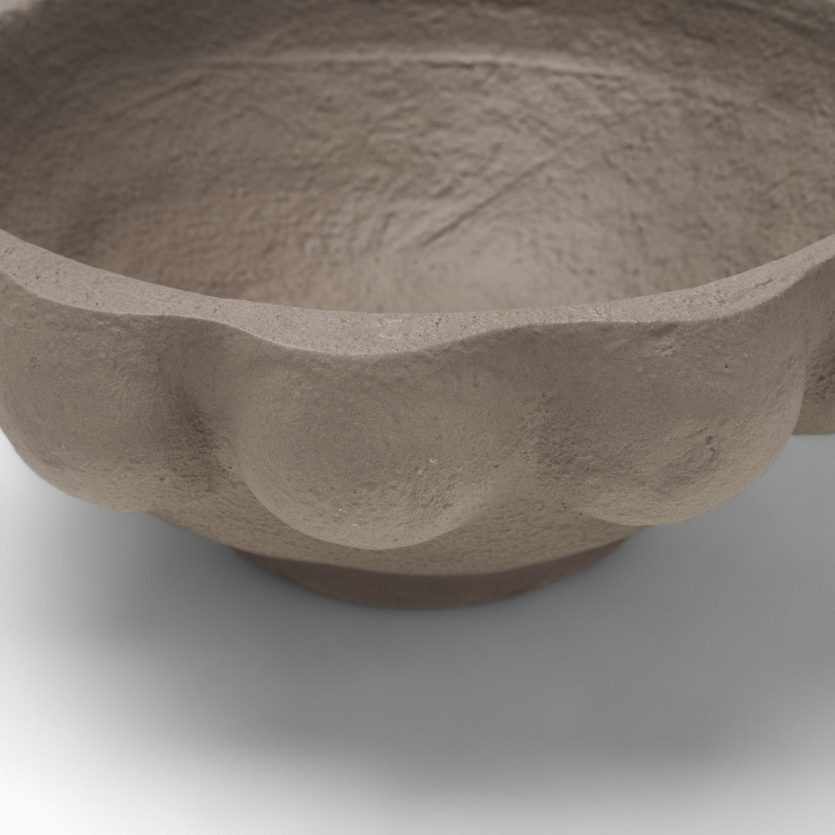 Konya Small Earthen Gray-Brown Dotted Paper Mache Centerpiece Bowl from Mercana - Luna Furniture