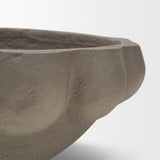Konya Small Earthen Gray-Brown Dotted Paper Mache Centerpiece Bowl from Mercana - Luna Furniture