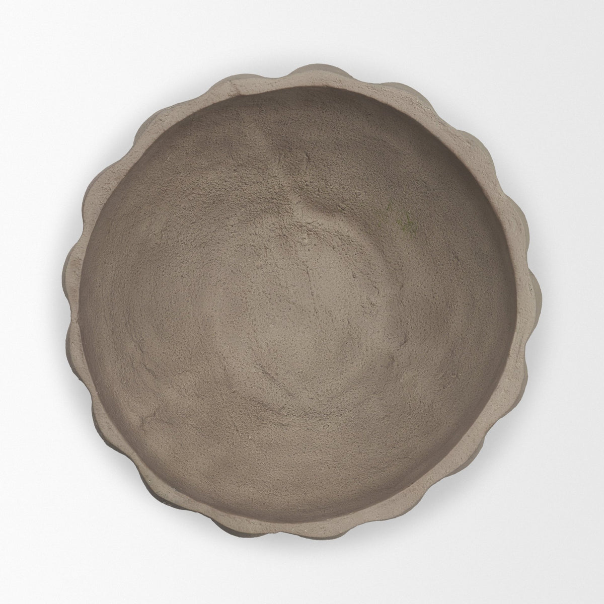 Konya Large Earthen Gray-Brown Dotted Paper Mache Centerpiece Bowl from Mercana - Luna Furniture