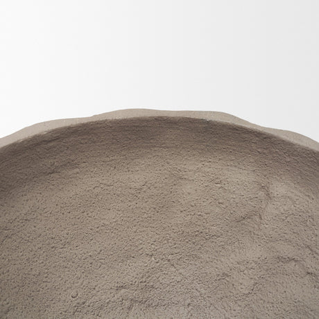 Konya Large Earthen Gray-Brown Dotted Paper Mache Centerpiece Bowl from Mercana - Luna Furniture