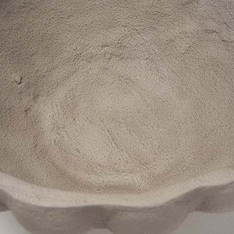 Konya Large Earthen Gray-Brown Dotted Paper Mache Centerpiece Bowl from Mercana - Luna Furniture