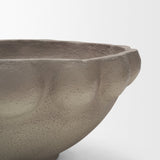 Konya Large Earthen Gray-Brown Dotted Paper Mache Centerpiece Bowl from Mercana - Luna Furniture