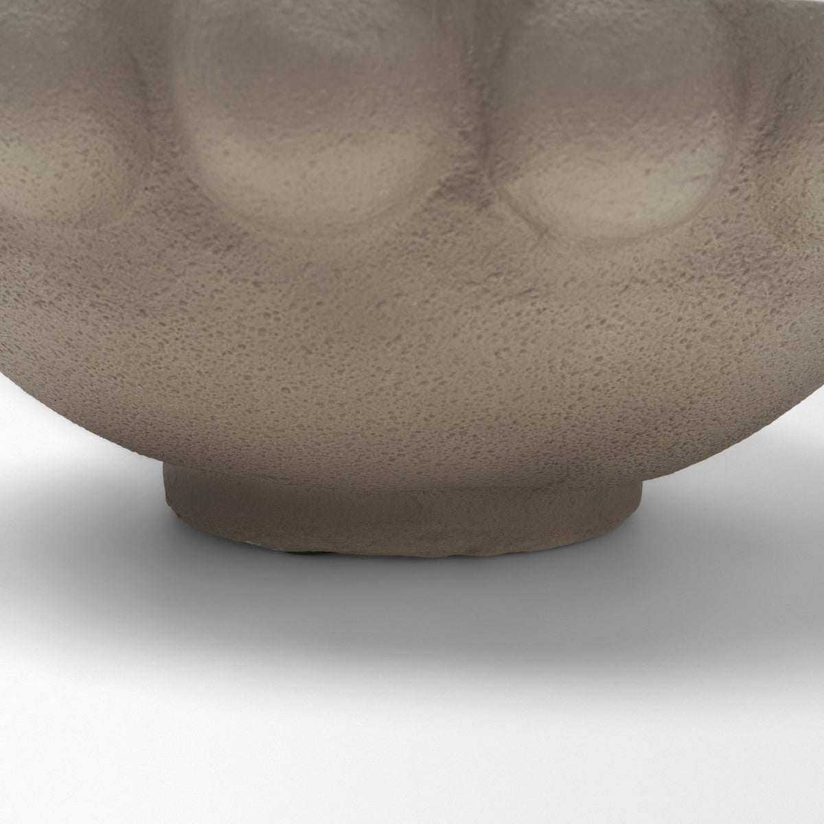 Konya Large Earthen Gray-Brown Dotted Paper Mache Centerpiece Bowl from Mercana - Luna Furniture