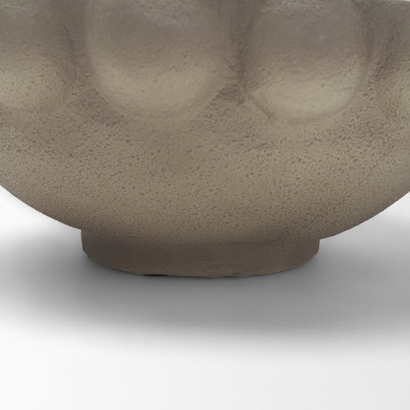 Konya Large Earthen Gray-Brown Dotted Paper Mache Centerpiece Bowl from Mercana - Luna Furniture