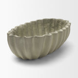 Camelia Fluted Sage Green Paper Mache Long Centerpiece Bowl from Mercana - Luna Furniture