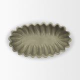 Camelia Fluted Sage Green Paper Mache Long Centerpiece Bowl from Mercana - Luna Furniture