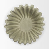 Camelia Small Fluted Sage Green Paper Mache Round Centerpiece Bowl from Mercana - Luna Furniture