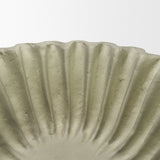 Camelia Small Fluted Sage Green Paper Mache Round Centerpiece Bowl from Mercana - Luna Furniture