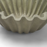 Camelia Small Fluted Sage Green Paper Mache Round Centerpiece Bowl from Mercana - Luna Furniture