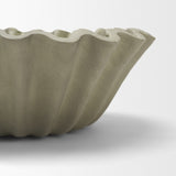 Camelia Small Fluted Sage Green Paper Mache Round Centerpiece Bowl from Mercana - Luna Furniture
