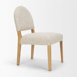 Martie Rounded Back Dining Side Chair | Oatmeal Fabric w/ Wood, Set of 2 from Mercana - Luna Furniture