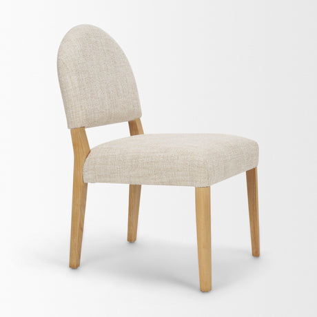 Martie Rounded Back Dining Side Chair | Oatmeal Fabric w/ Wood, Set of 2 from Mercana - Luna Furniture
