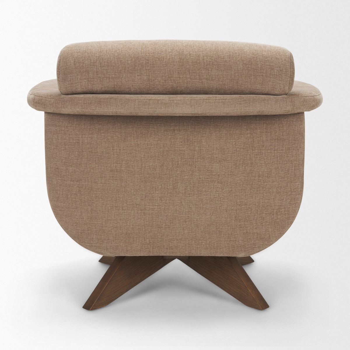 Oskar Chocolate Fabric w/ Brown Wood Base Swivel Accent Chair from Mercana - Luna Furniture