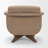 Oskar Chocolate Fabric w/ Brown Wood Base Swivel Accent Chair from Mercana - Luna Furniture