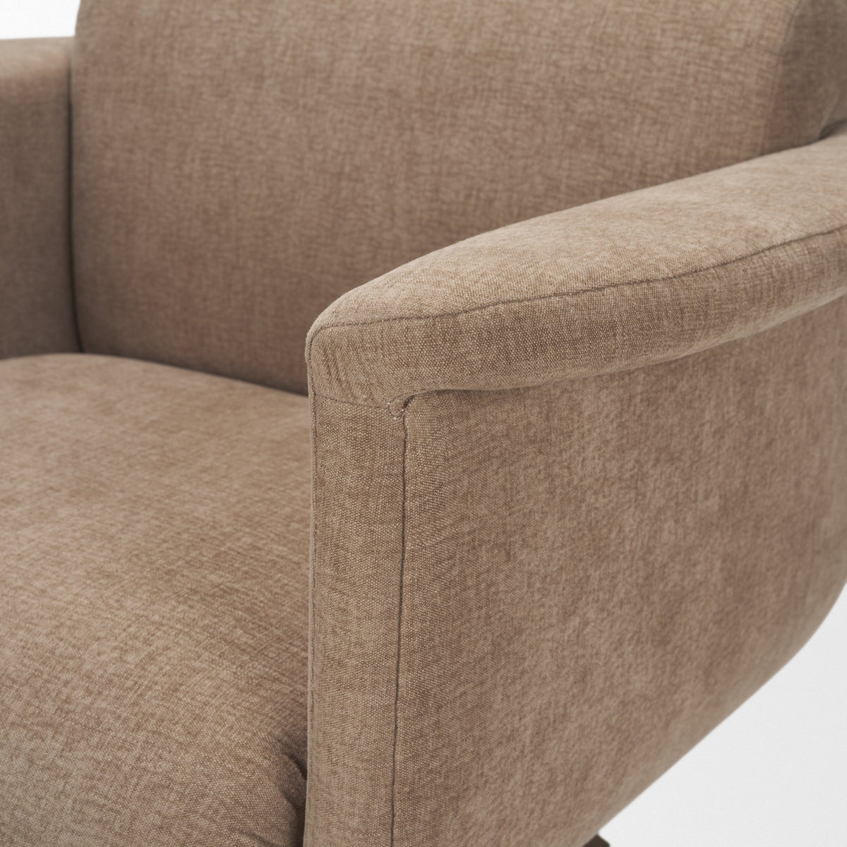 Oskar Chocolate Fabric w/ Brown Wood Base Swivel Accent Chair from Mercana - Luna Furniture